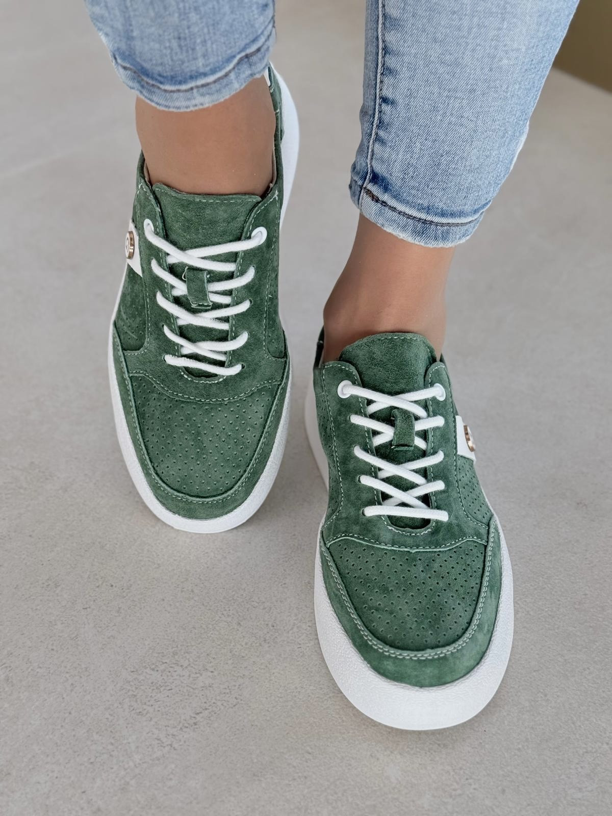 Sneakersy damskie ze skóry naturalnej