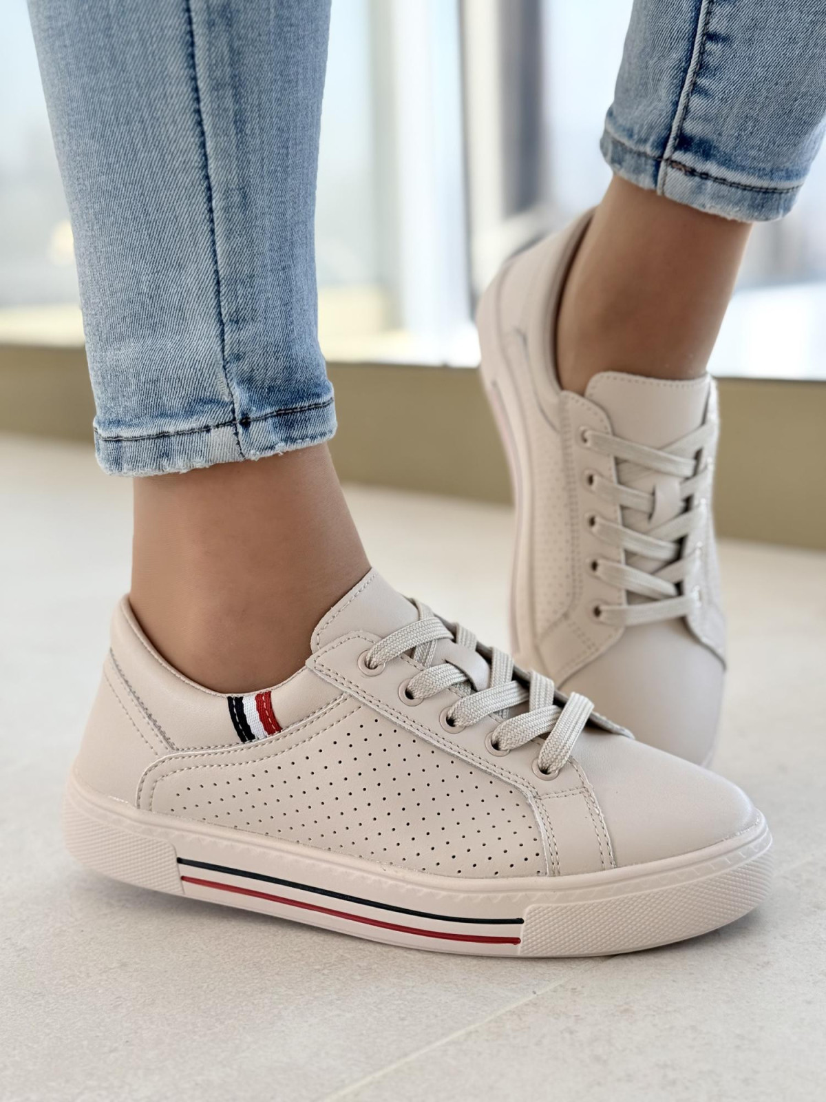 Sneakersy damskie ze skóry naturalnej