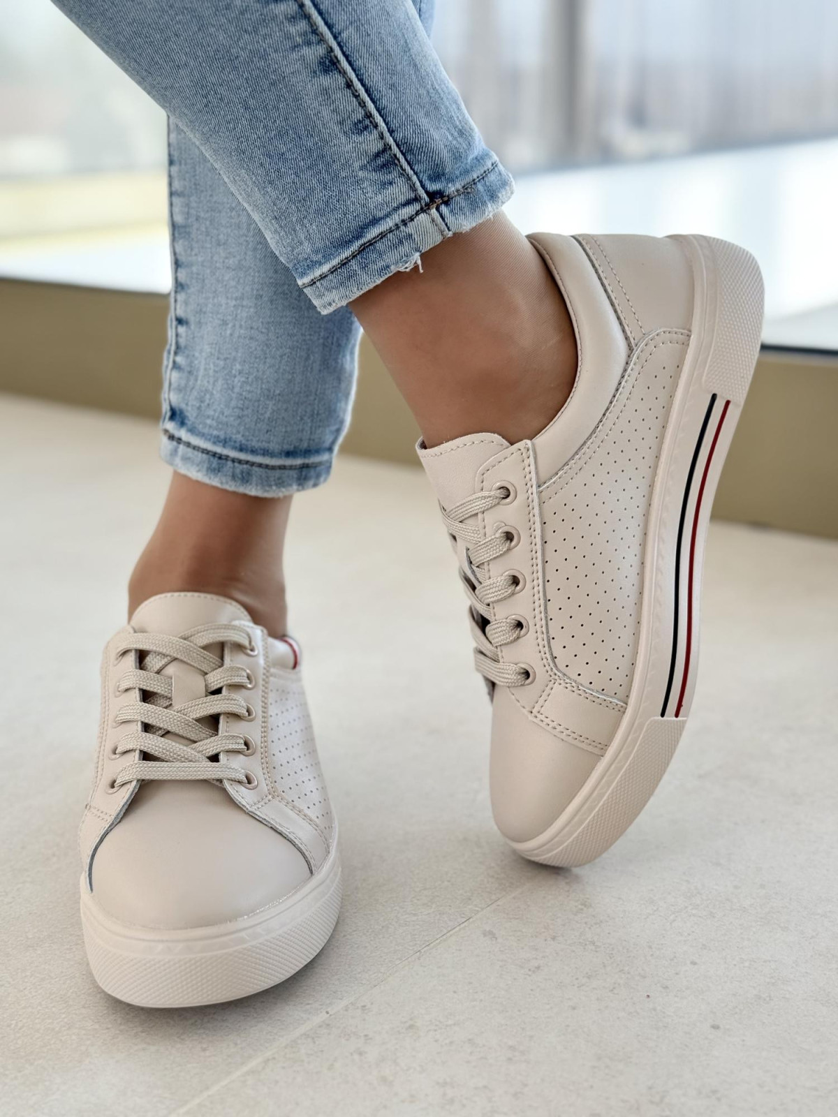 Sneakersy damskie ze skóry naturalnej