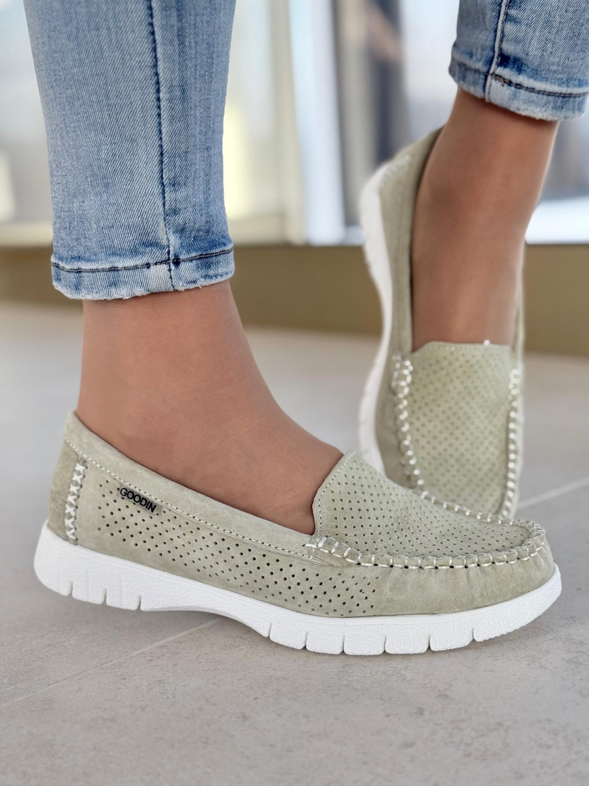 Mokasyny damskie ze skóry naturalnej