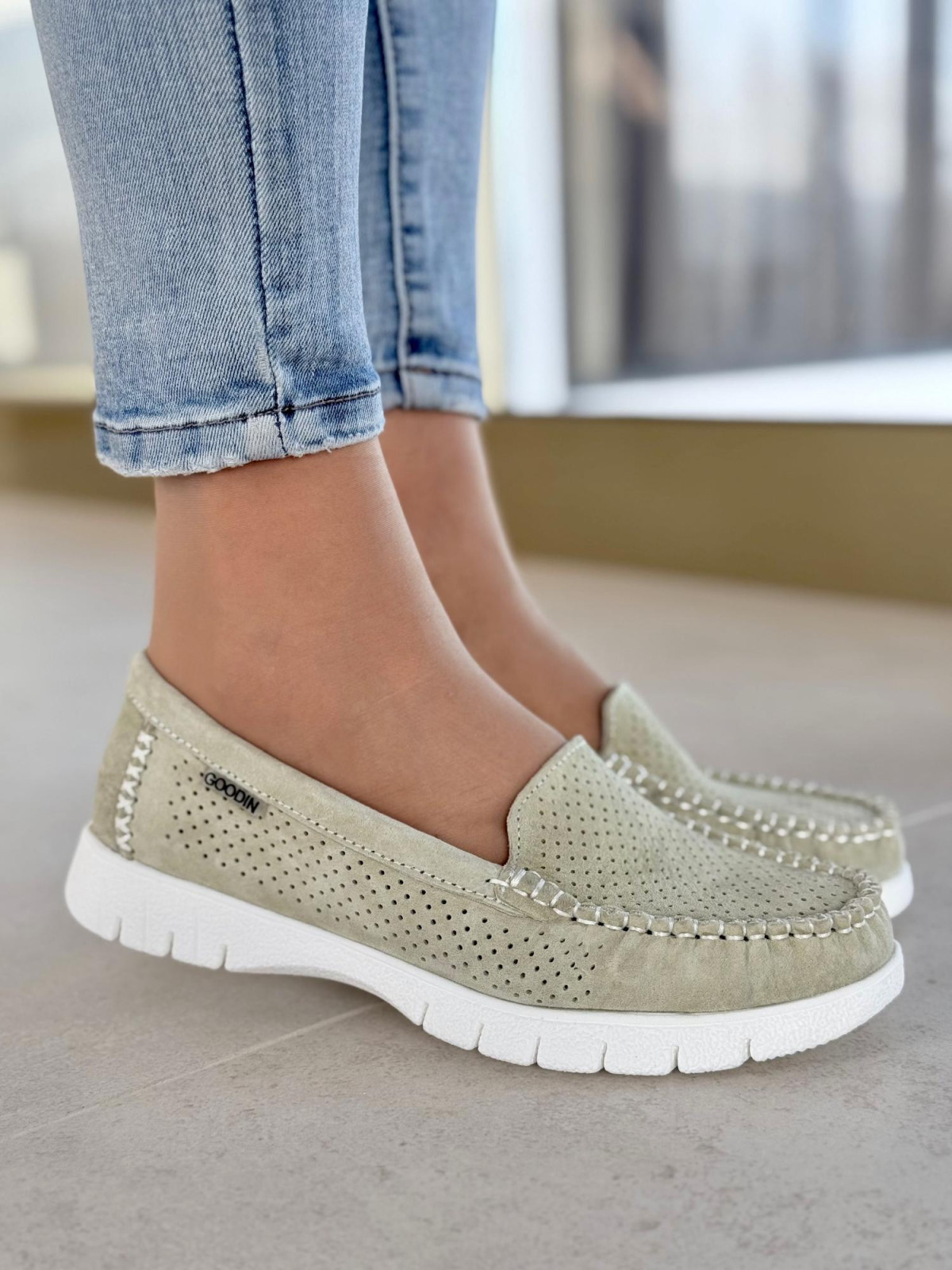 Mokasyny damskie ze skóry naturalnej