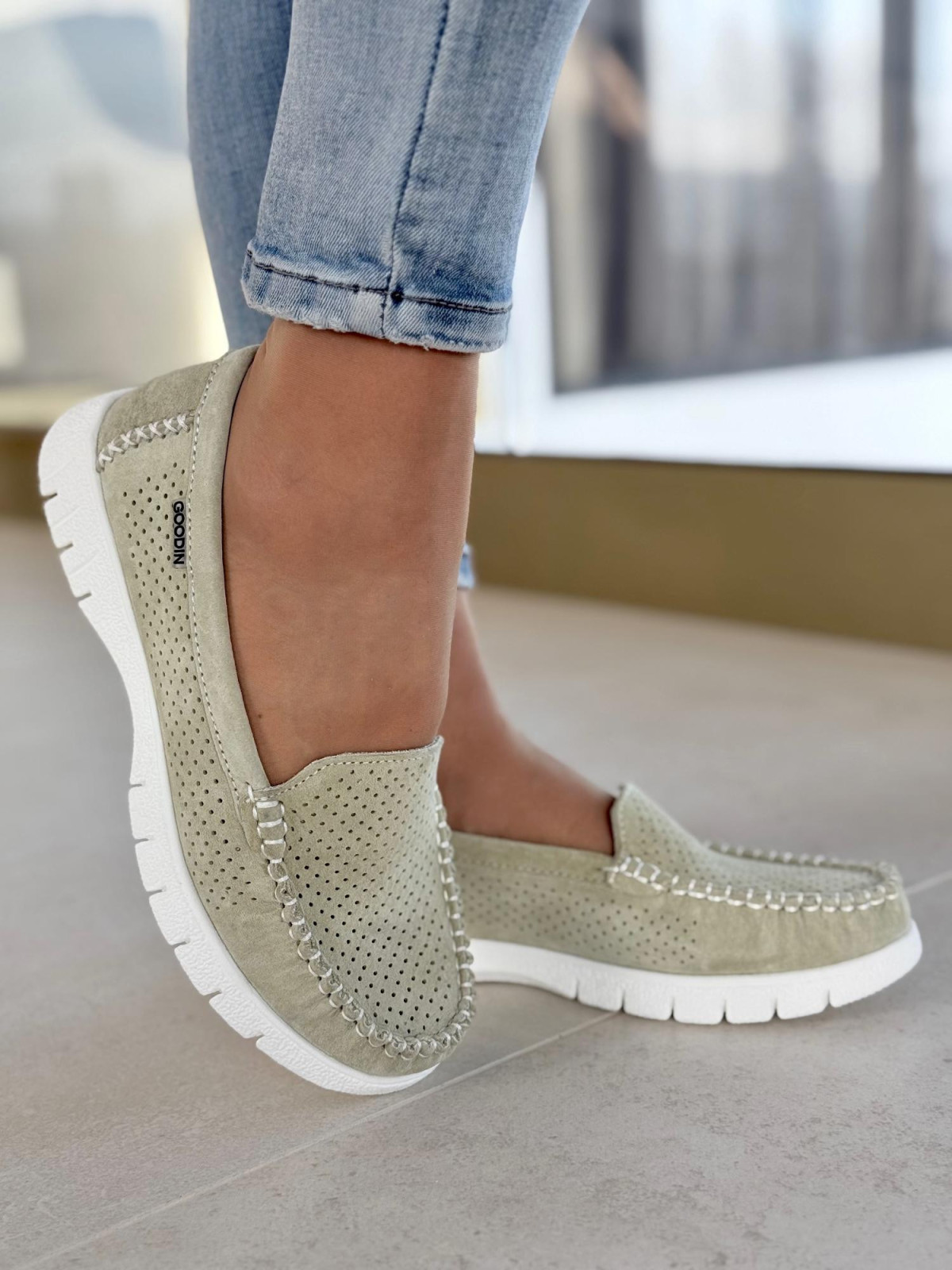 Mokasyny damskie ze skóry naturalnej