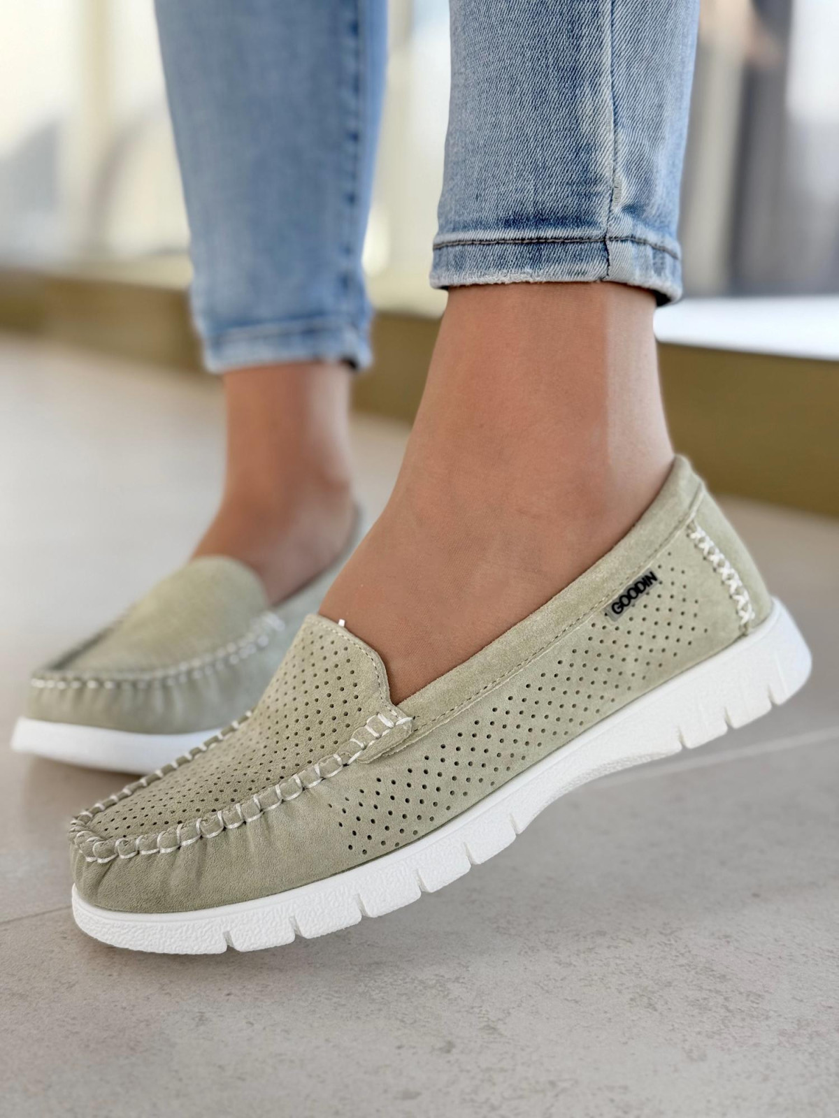 Mokasyny damskie ze skóry naturalnej