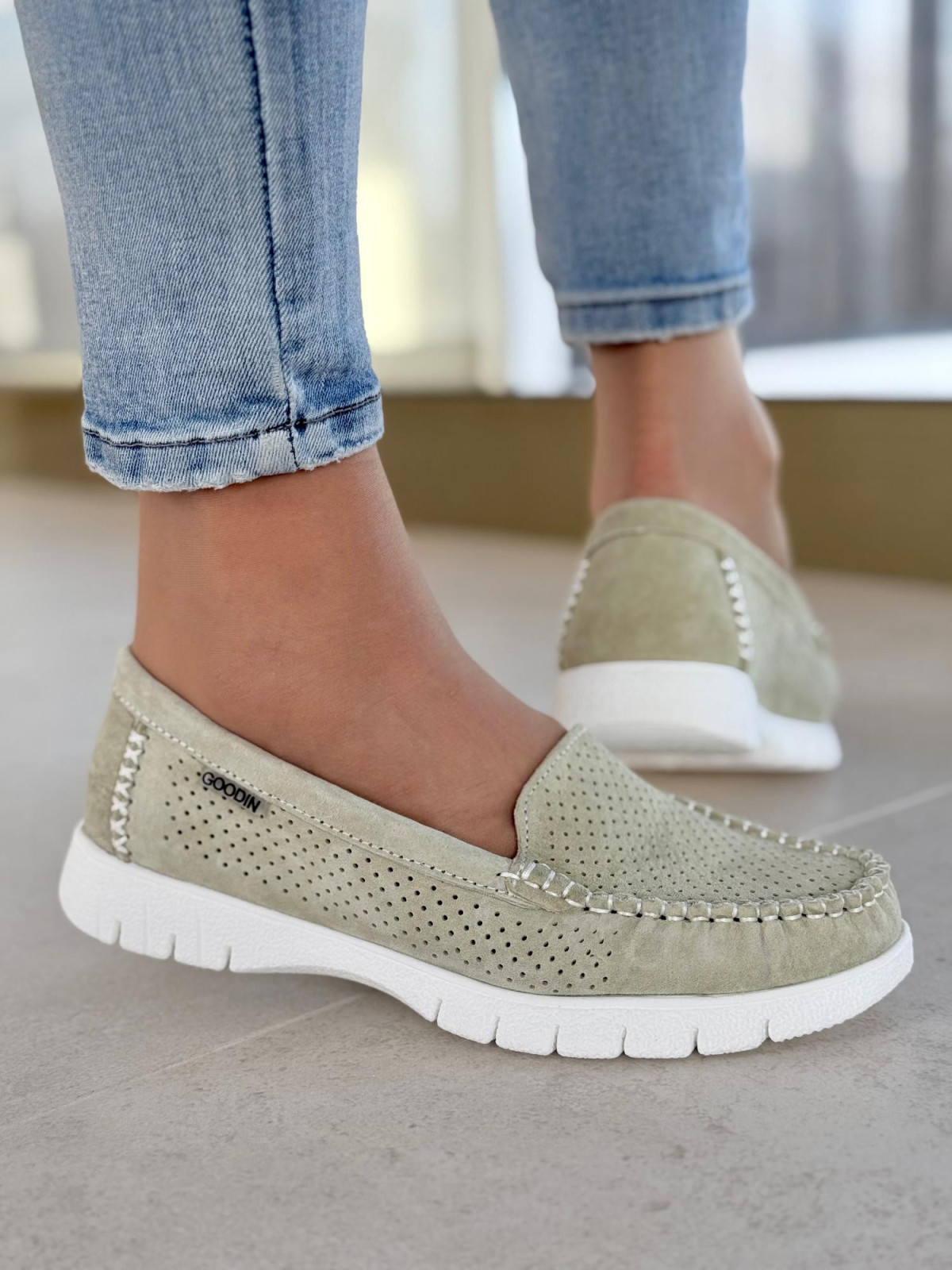 Mokasyny damskie ze skóry naturalnej