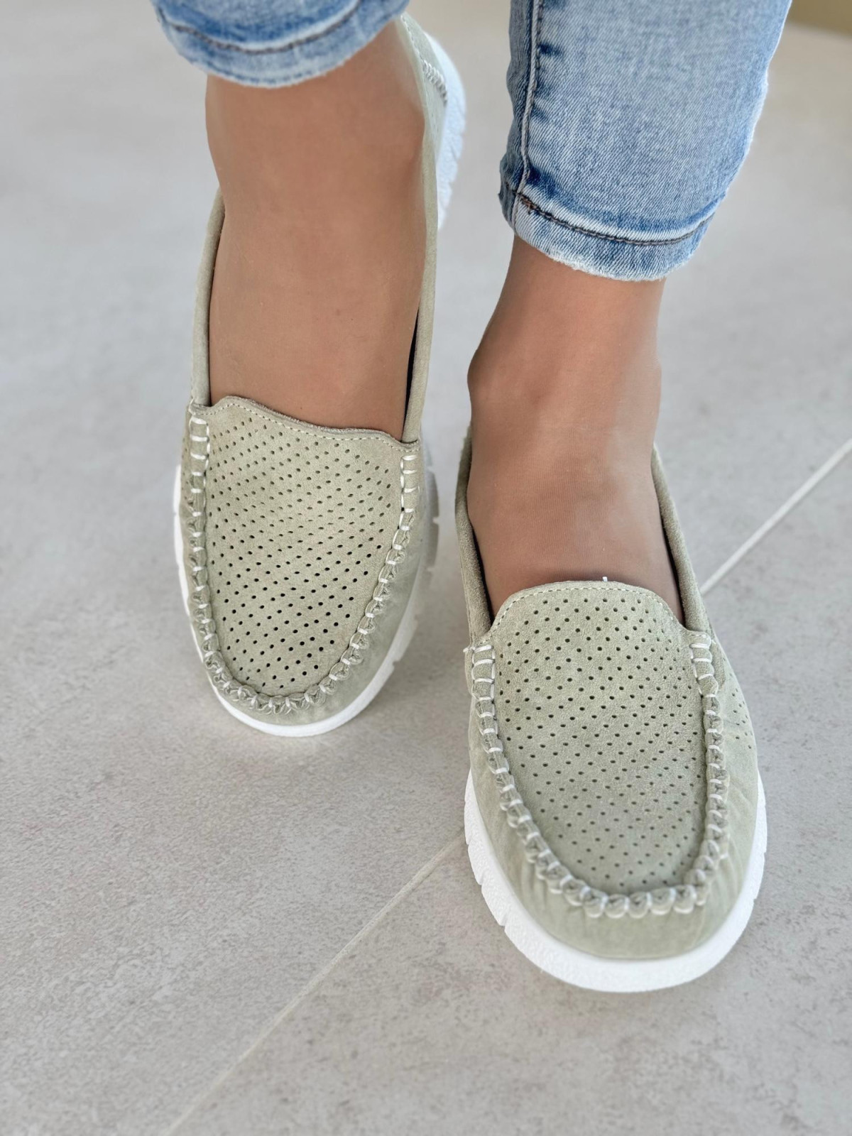 Mokasyny damskie ze skóry naturalnej