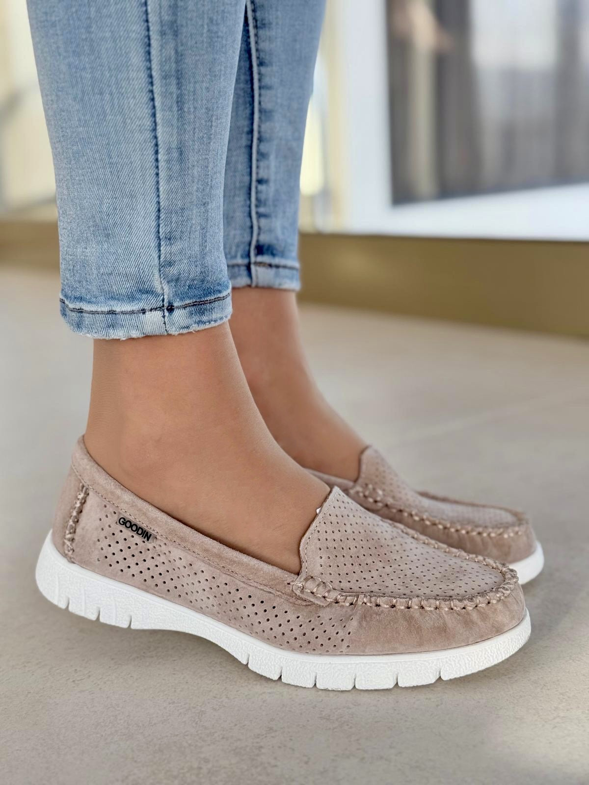 Mokasyny damskie ze skóry naturalnej