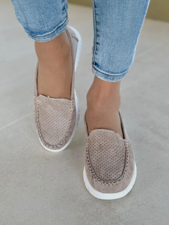 Mokasyny damskie ze skóry naturalnej