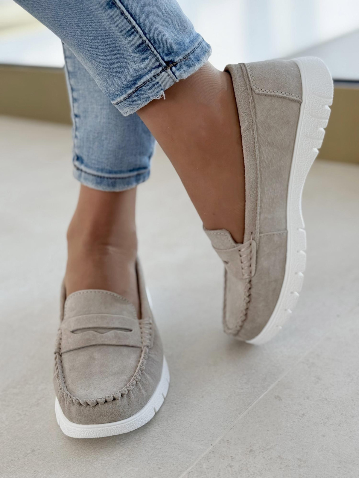 Mokasyny damskie ze skóry naturalnej