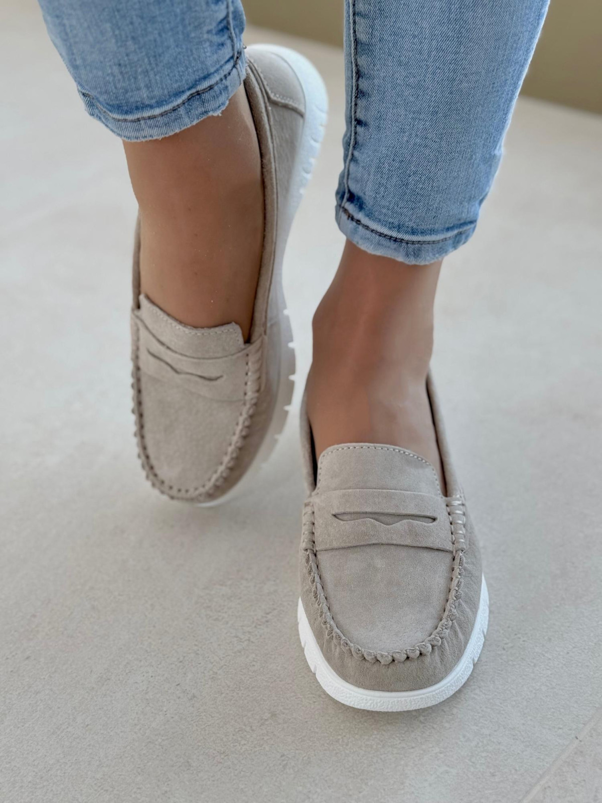 Mokasyny damskie ze skóry naturalnej