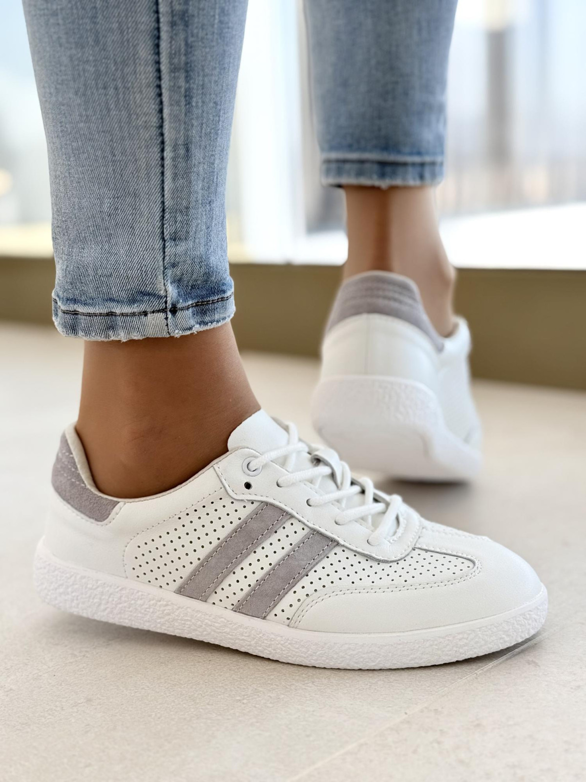 Sneakersy damskie ze skóry naturalnej