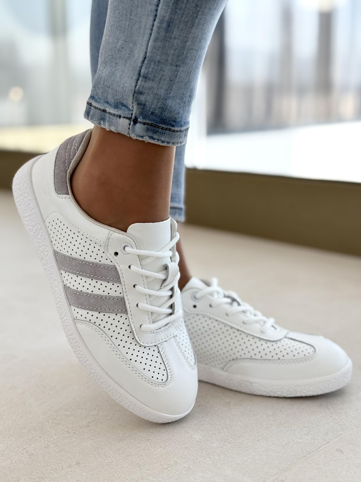 Sneakersy damskie ze skóry naturalnej