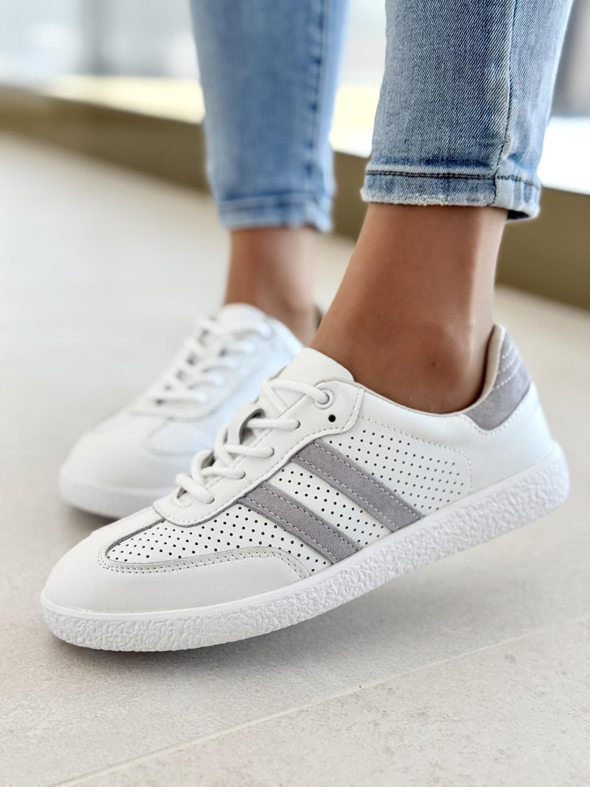 Sneakersy damskie ze skóry naturalnej