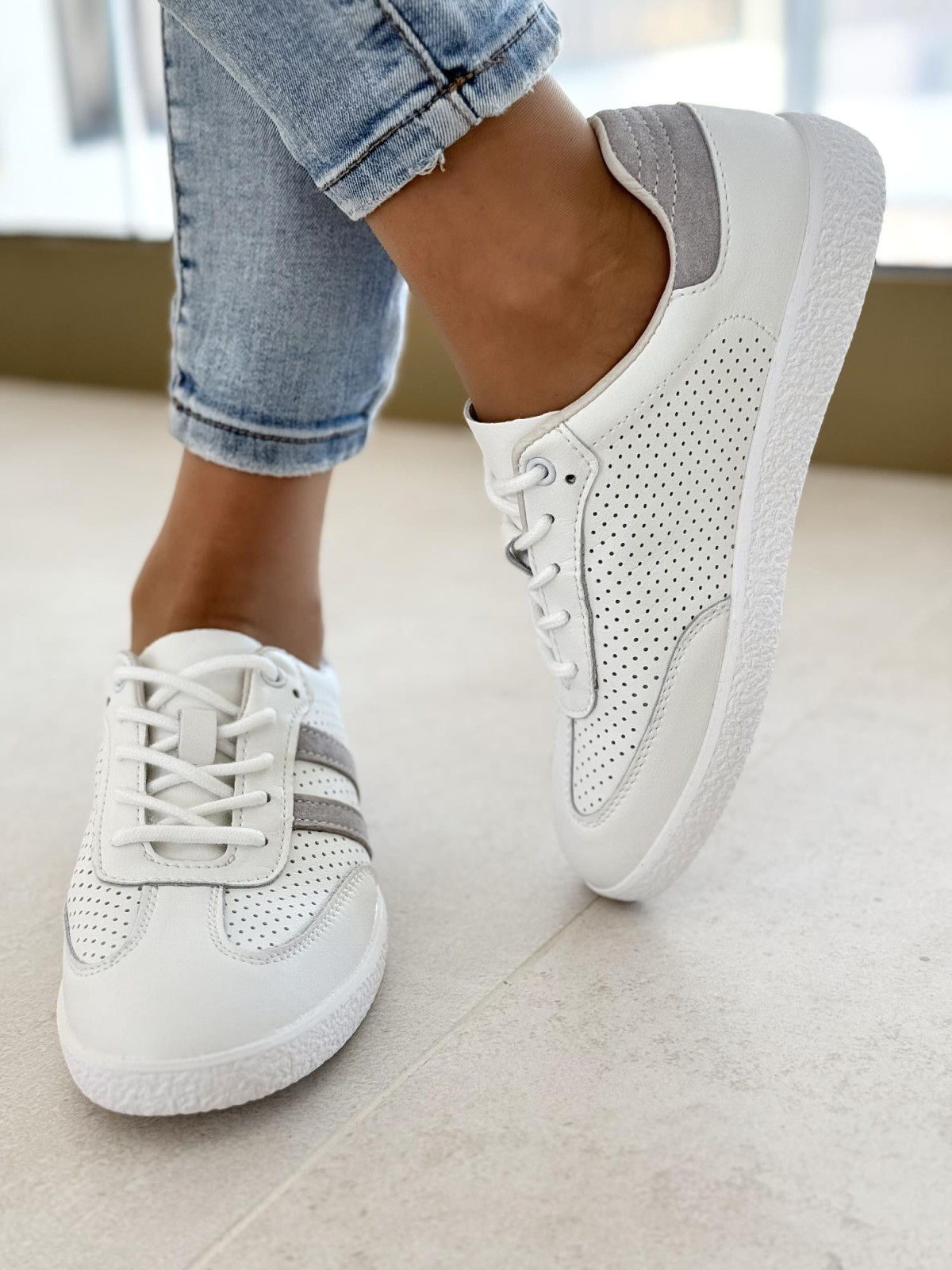 Sneakersy damskie ze skóry naturalnej