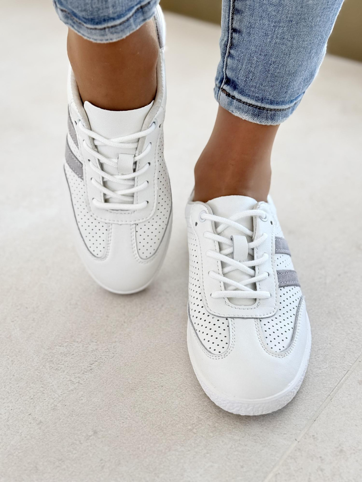 Sneakersy damskie ze skóry naturalnej