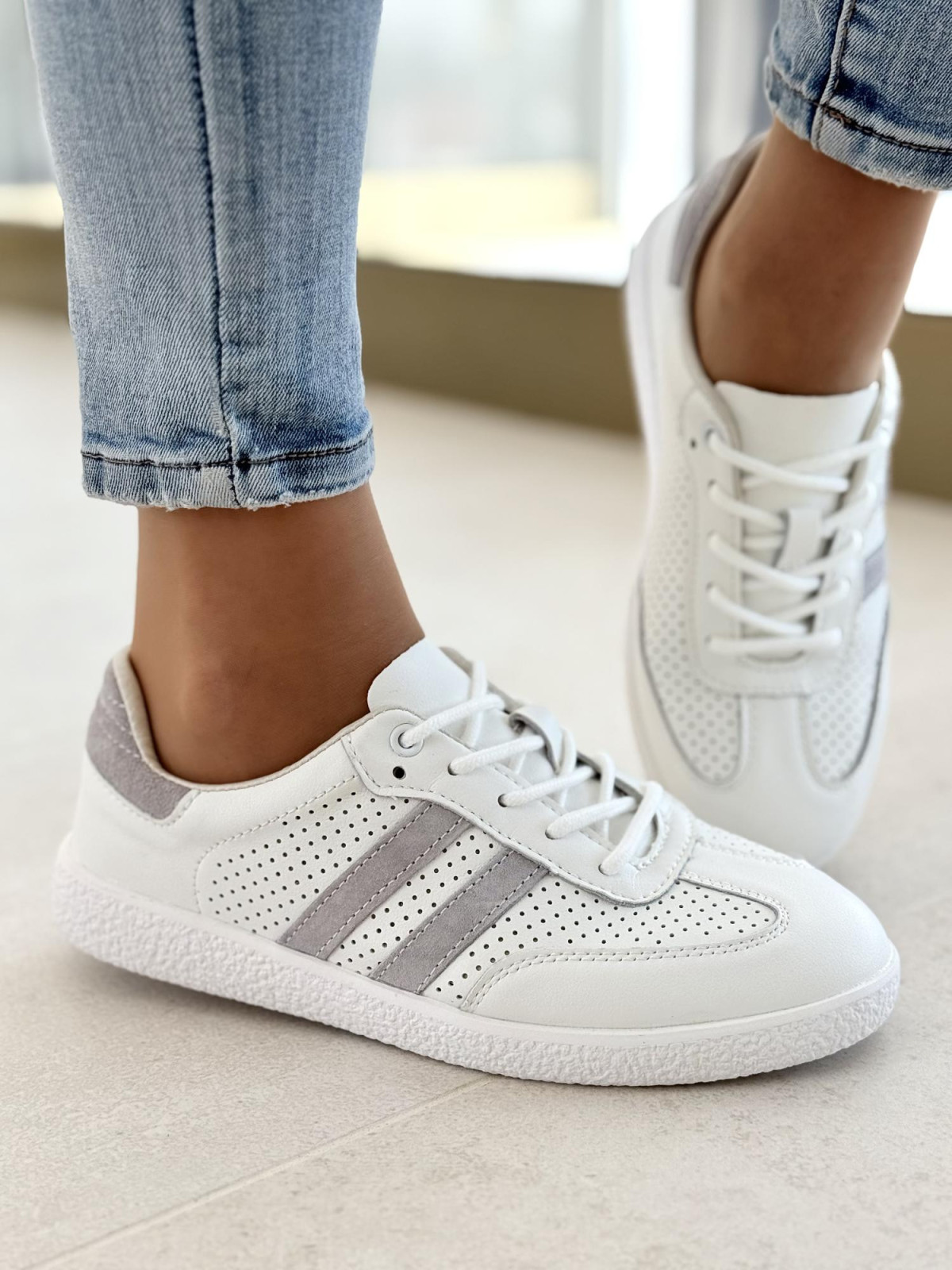 Sneakersy damskie ze skóry naturalnej