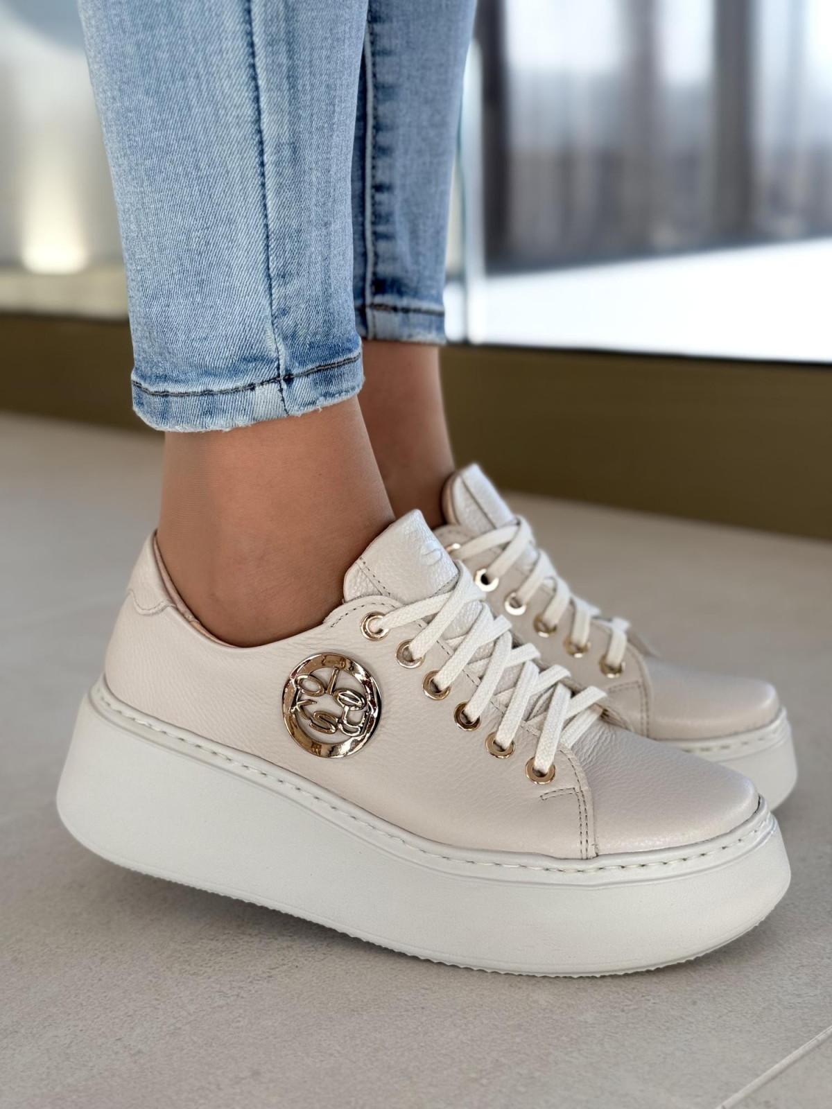 Sneakersy OLEKSY ze skóry Polskiej produkcji