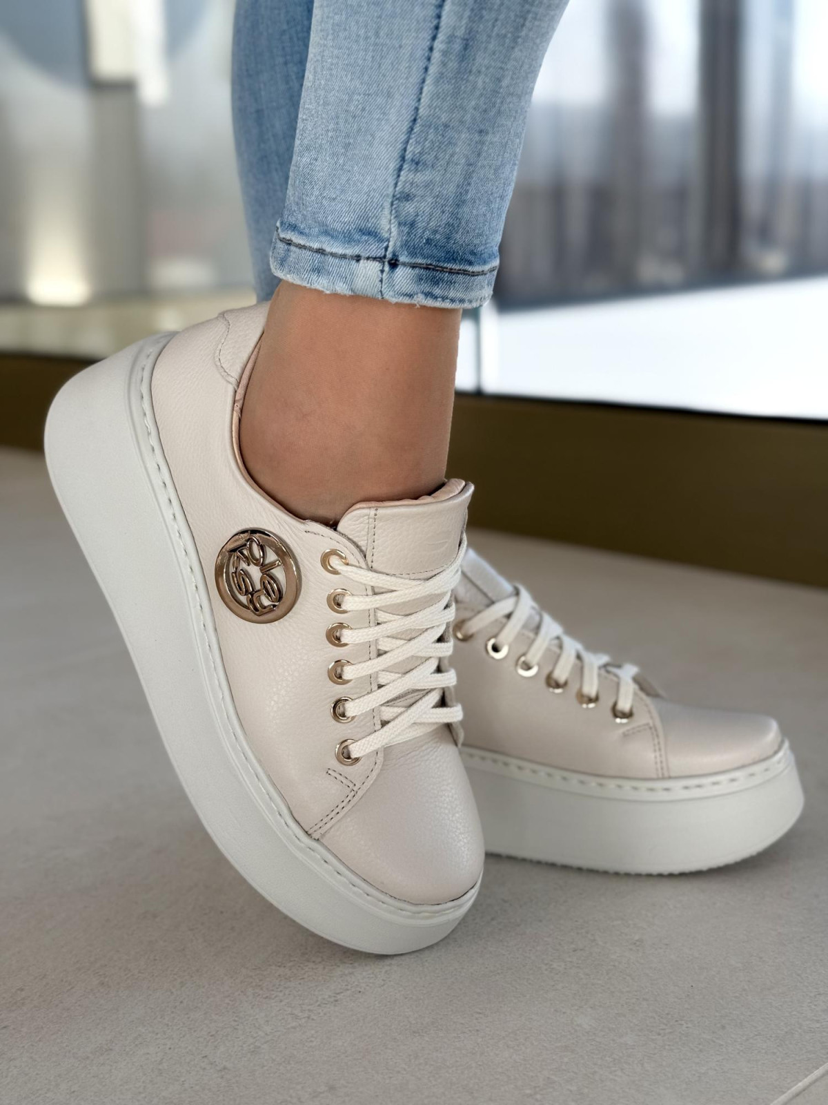 Sneakersy OLEKSY ze skóry Polskiej produkcji