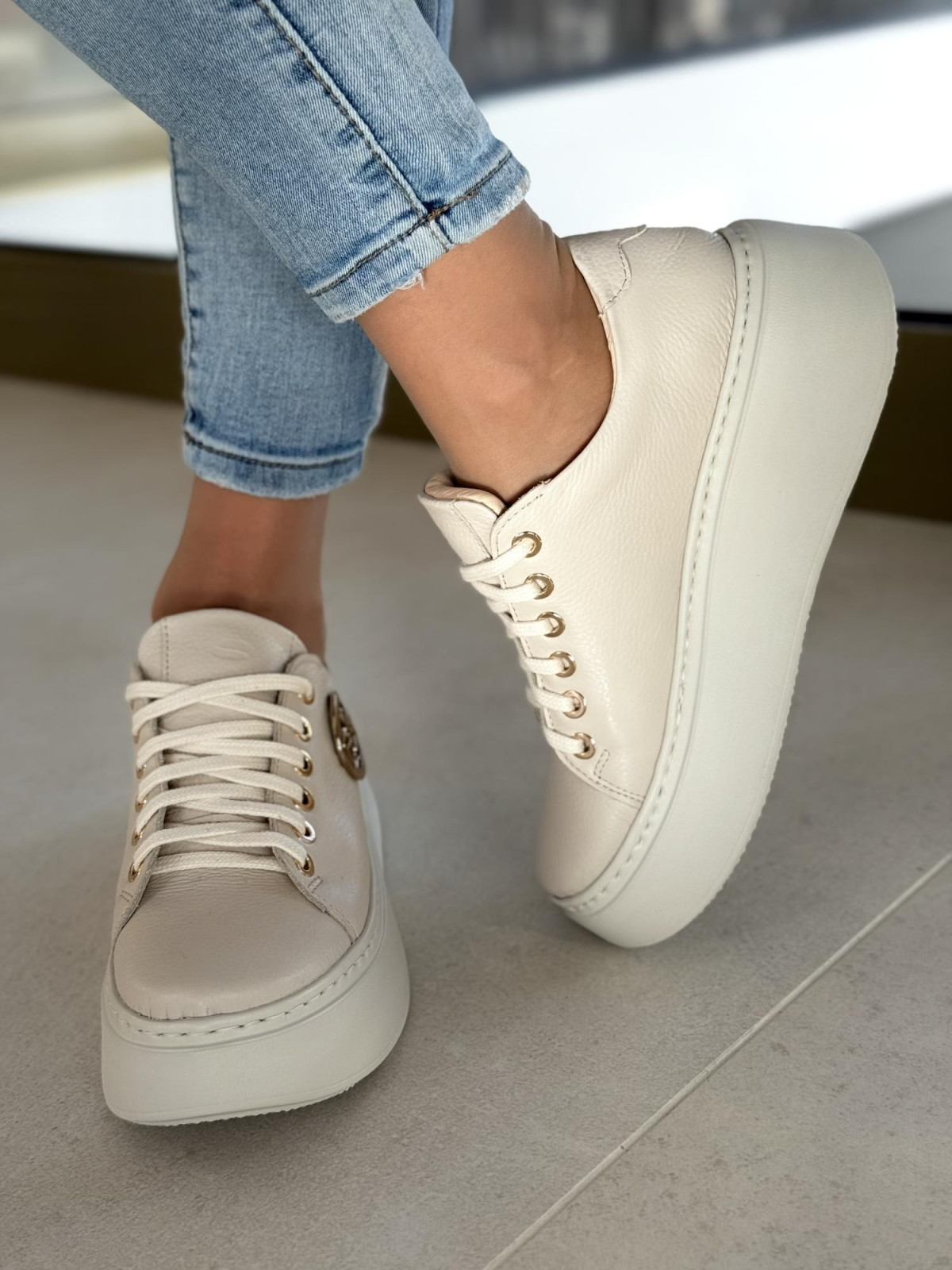 Sneakersy OLEKSY ze skóry Polskiej produkcji