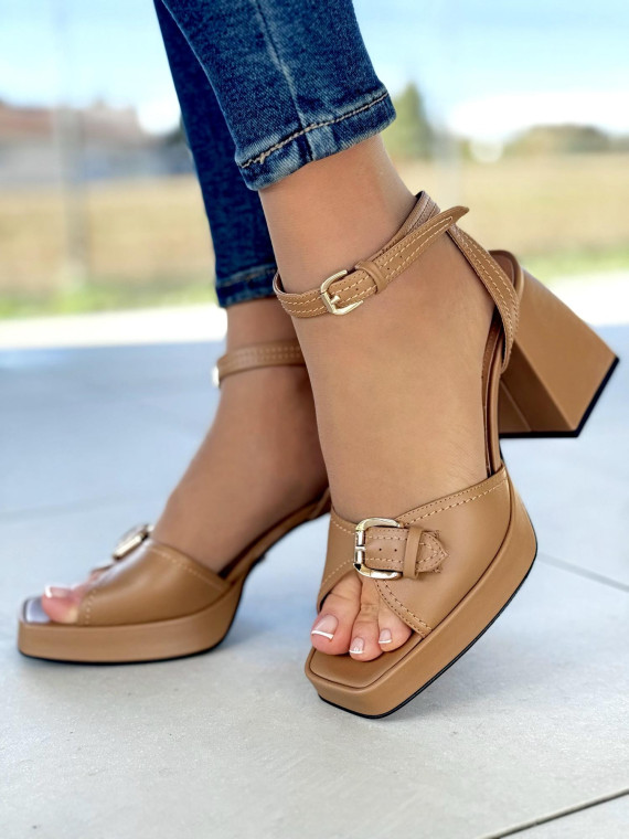 Sandały damskie skórzane na wygodnej platformie polskiej produkcji