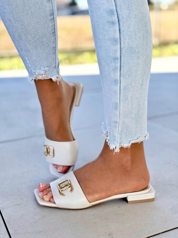 Klapki damskie ze skóry naturalnej polskiej produkcji