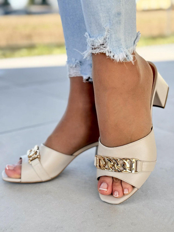 Klapki damskie ze skóry naturalnej polskiej produkcji