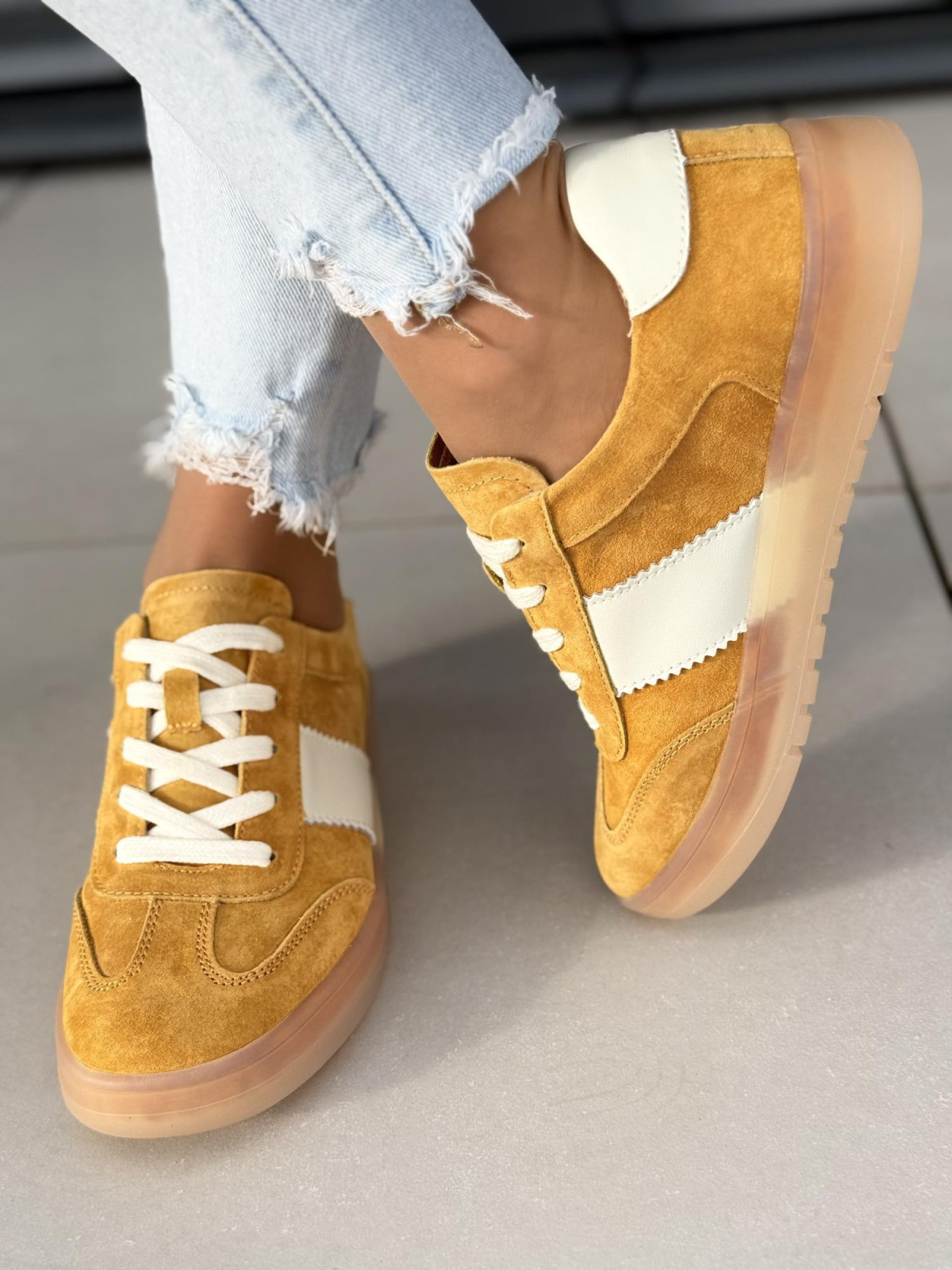 Sneakersy damskie ze skóry naturalnej