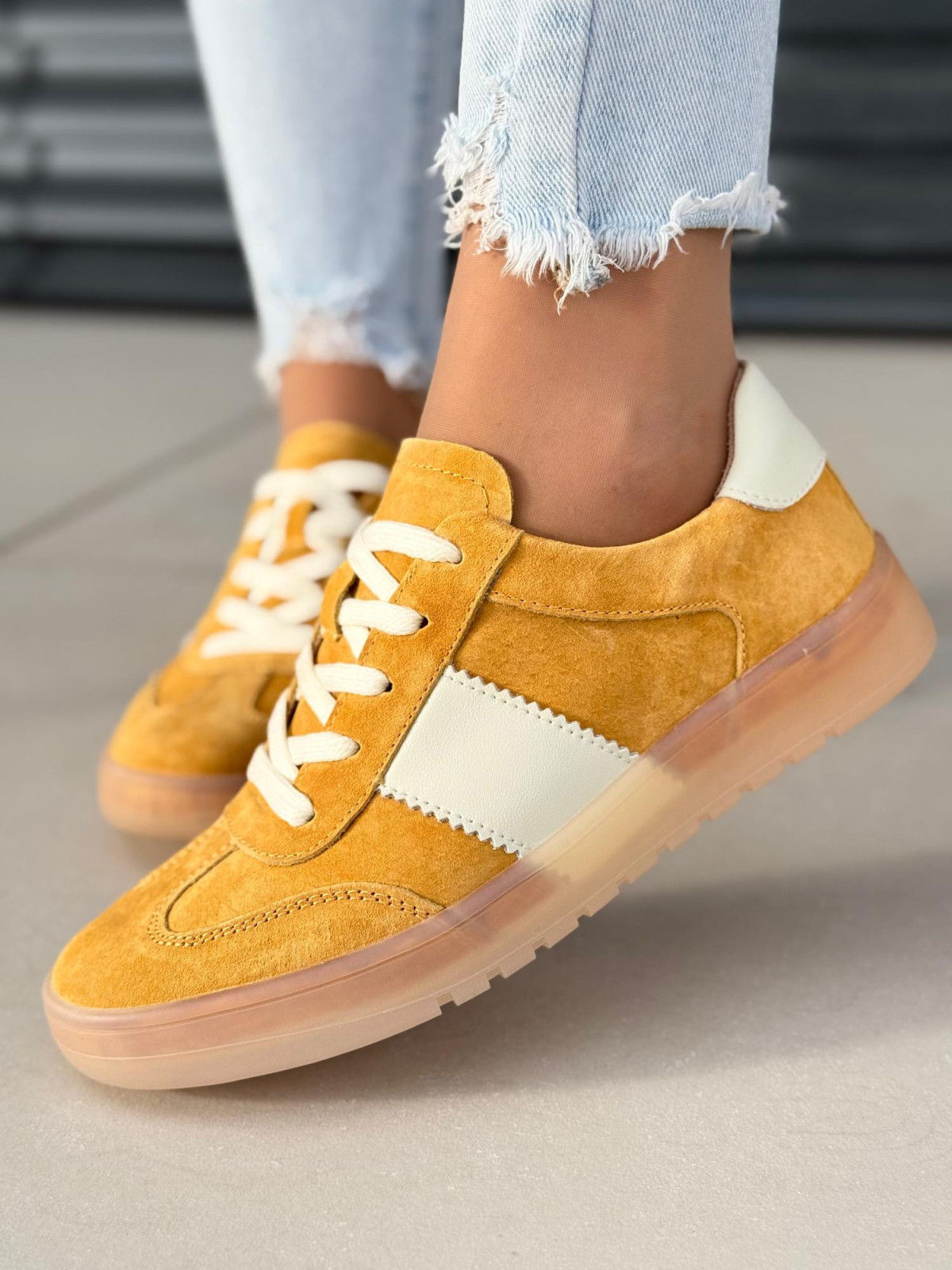 Sneakersy damskie ze skóry naturalnej