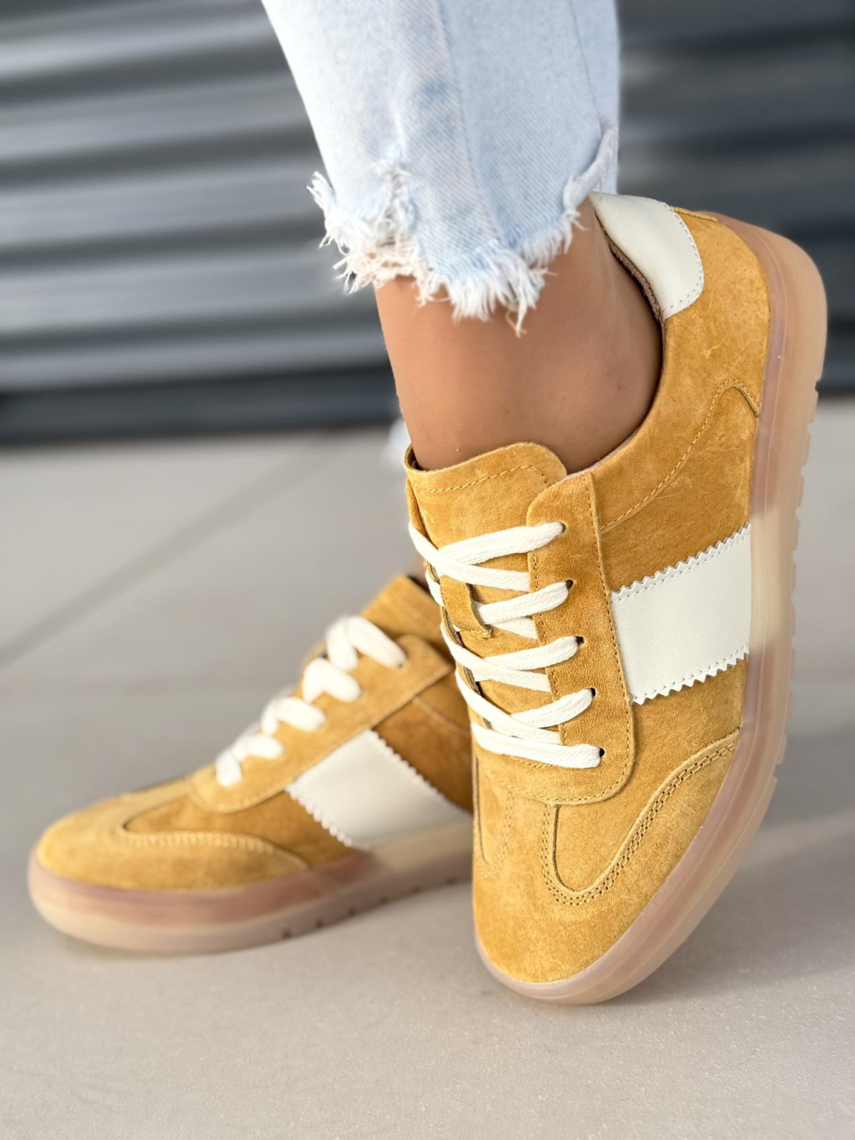 Sneakersy damskie ze skóry naturalnej