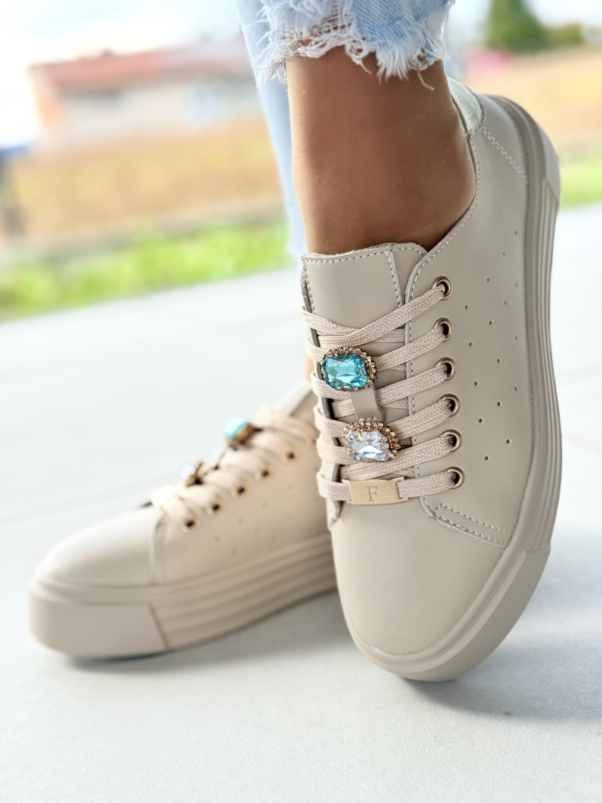 Sneakersy damskie ze skóry naturalnej