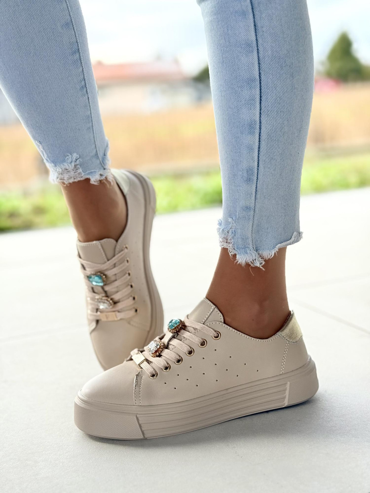 Sneakersy damskie ze skóry naturalnej