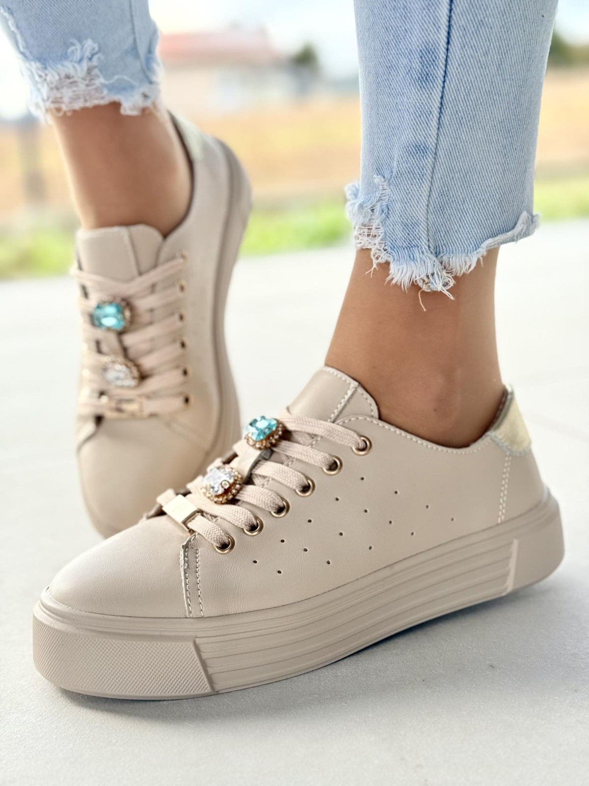 Sneakersy damskie ze skóry naturalnej