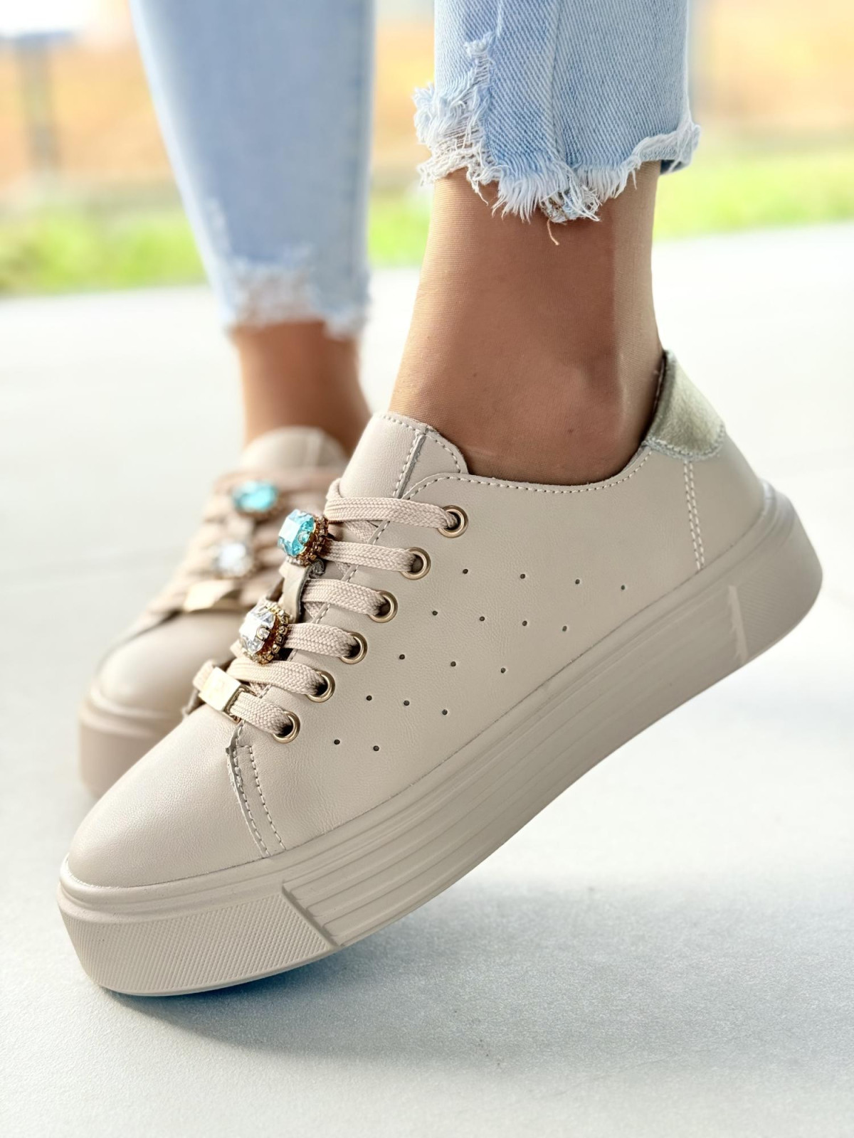 Sneakersy damskie ze skóry naturalnej