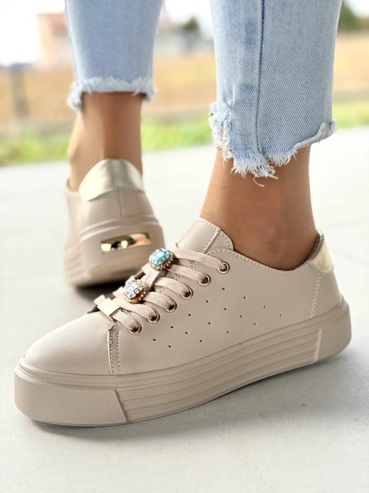 Sneakersy damskie ze skóry naturalnej