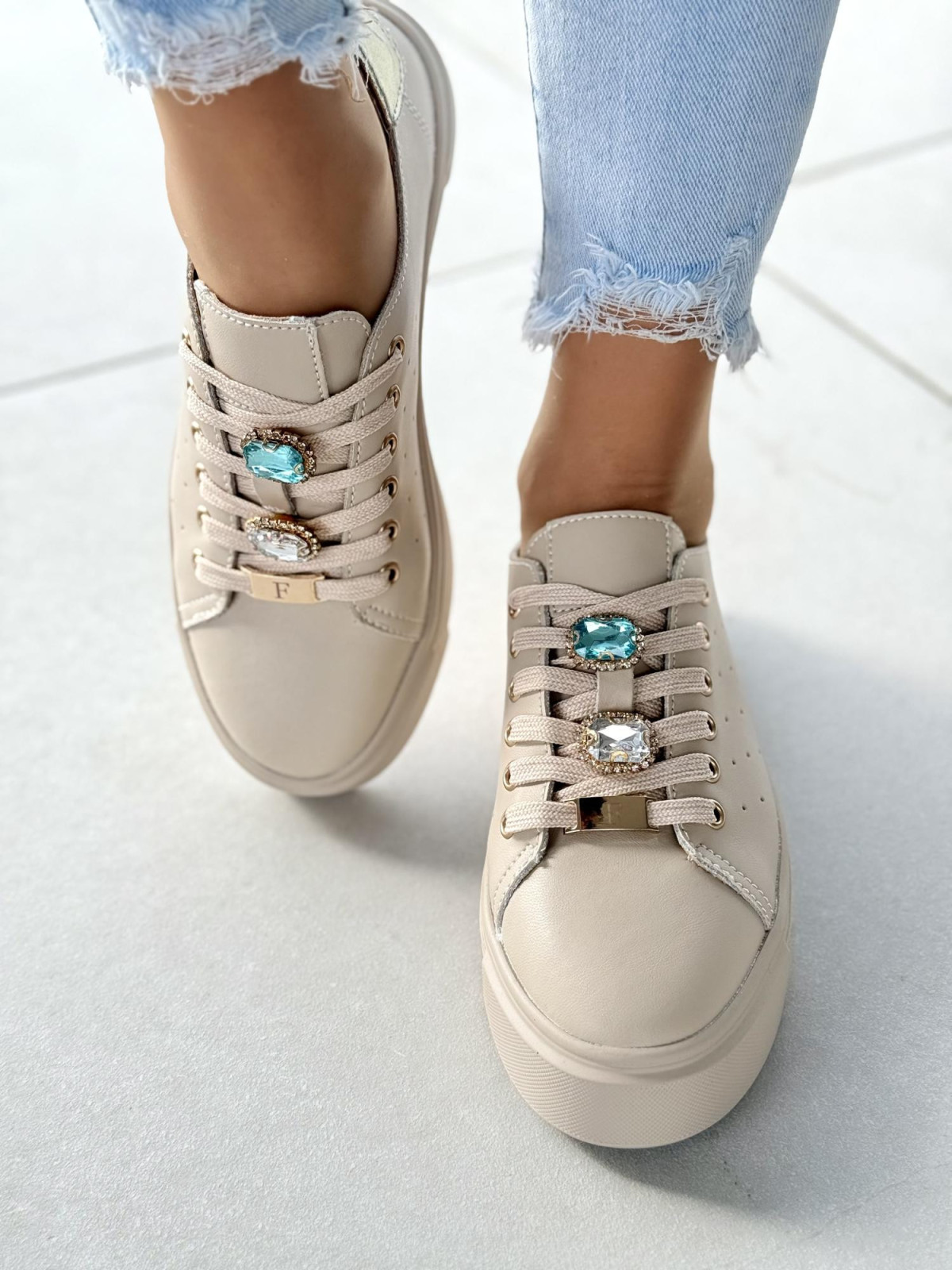 Sneakersy damskie ze skóry naturalnej