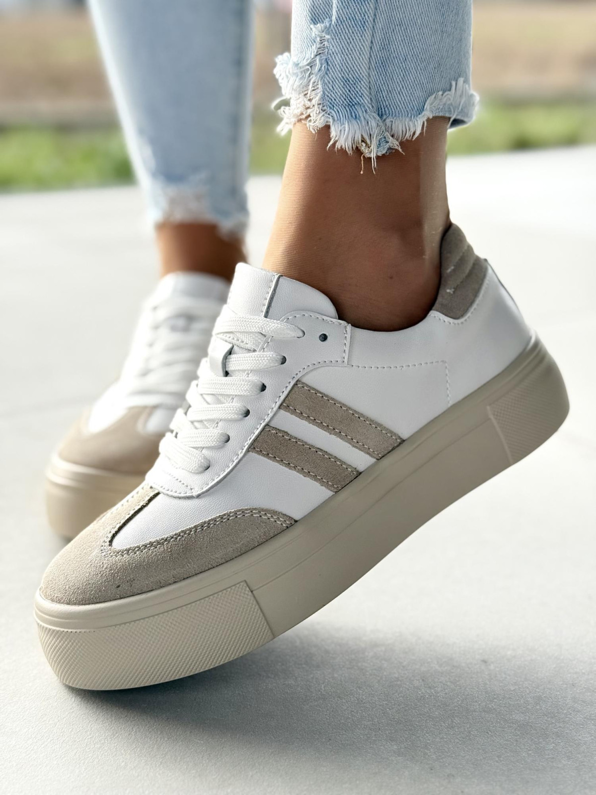 Sneakersy damskie ze skóry naturalnej