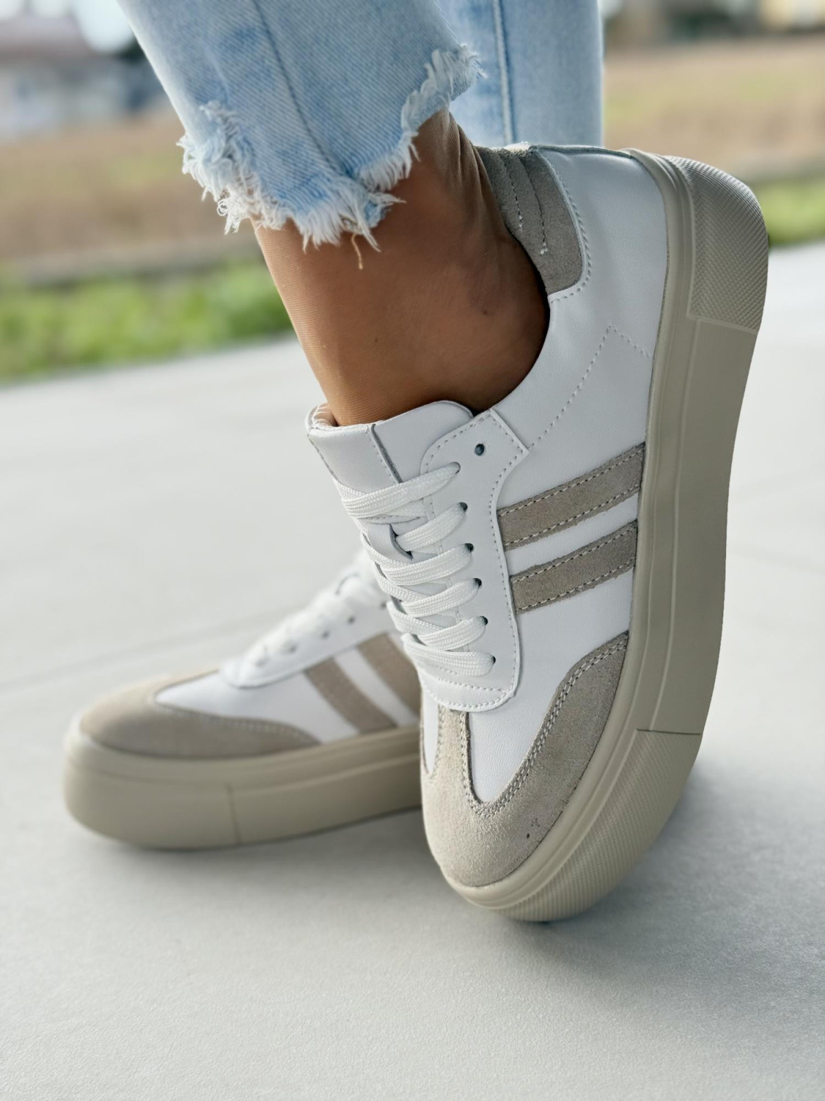 Sneakersy damskie ze skóry naturalnej