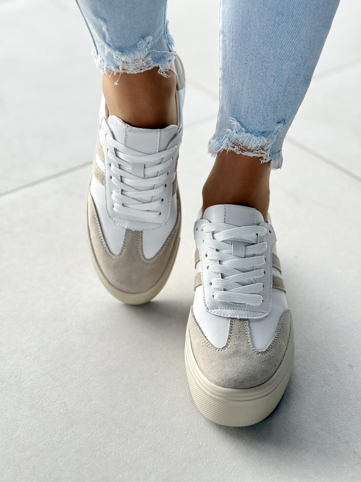 Sneakersy damskie ze skóry naturalnej