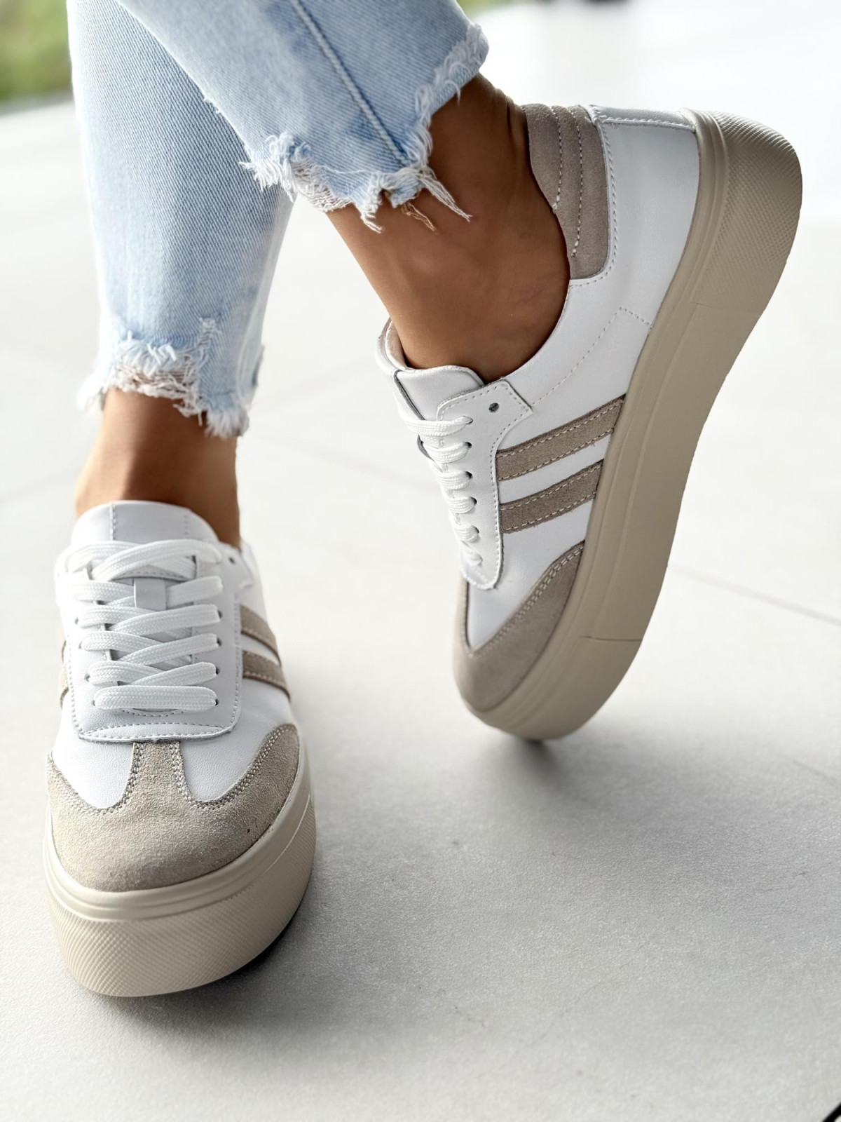 Sneakersy damskie ze skóry naturalnej