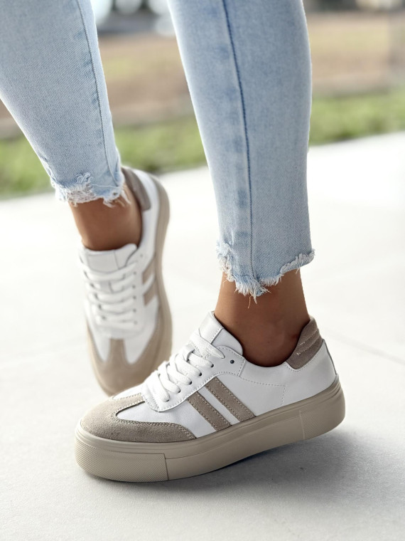 Sneakersy damskie ze skóry naturalnej