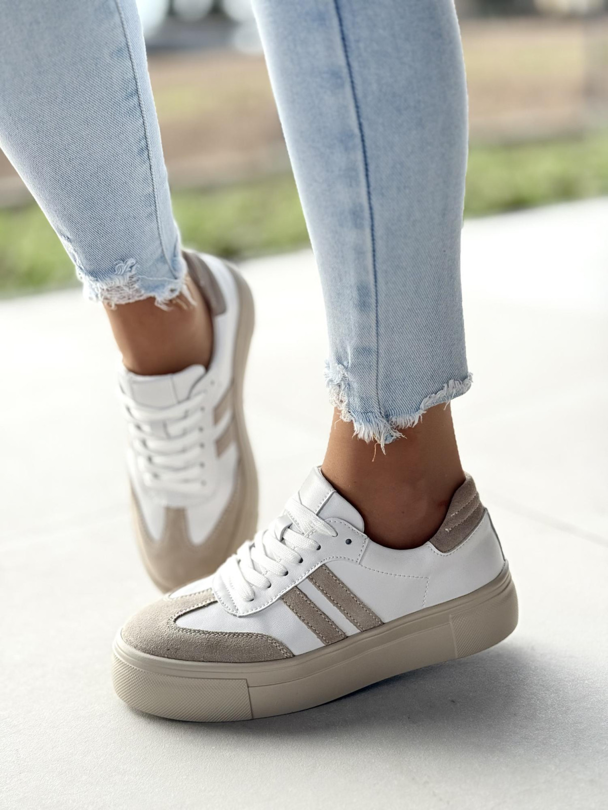 Sneakersy damskie ze skóry naturalnej