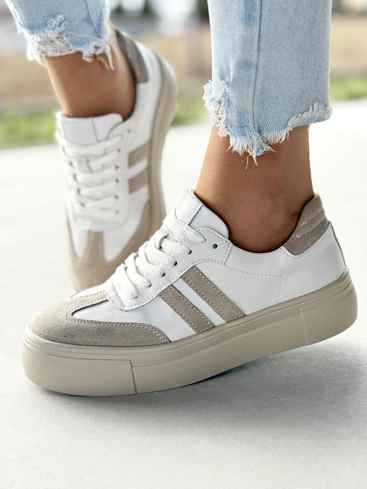 Sneakersy damskie ze skóry naturalnej