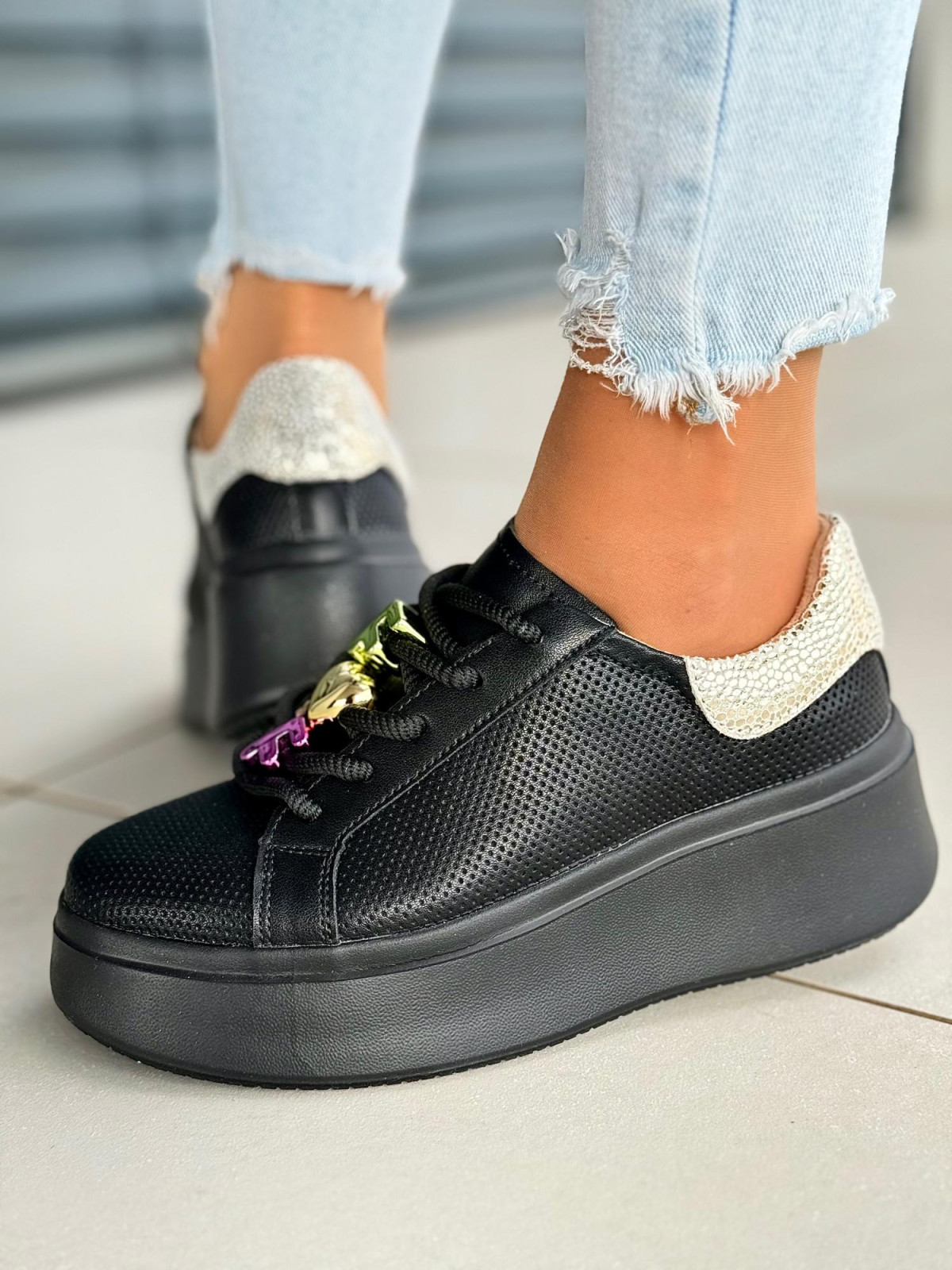 Sneakersy damskie ze skóry naturalnej