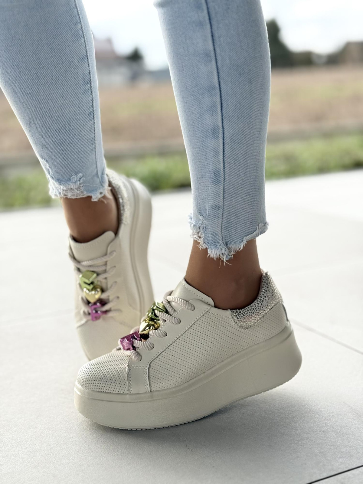 Sneakersy damskie ze skóry naturalnej