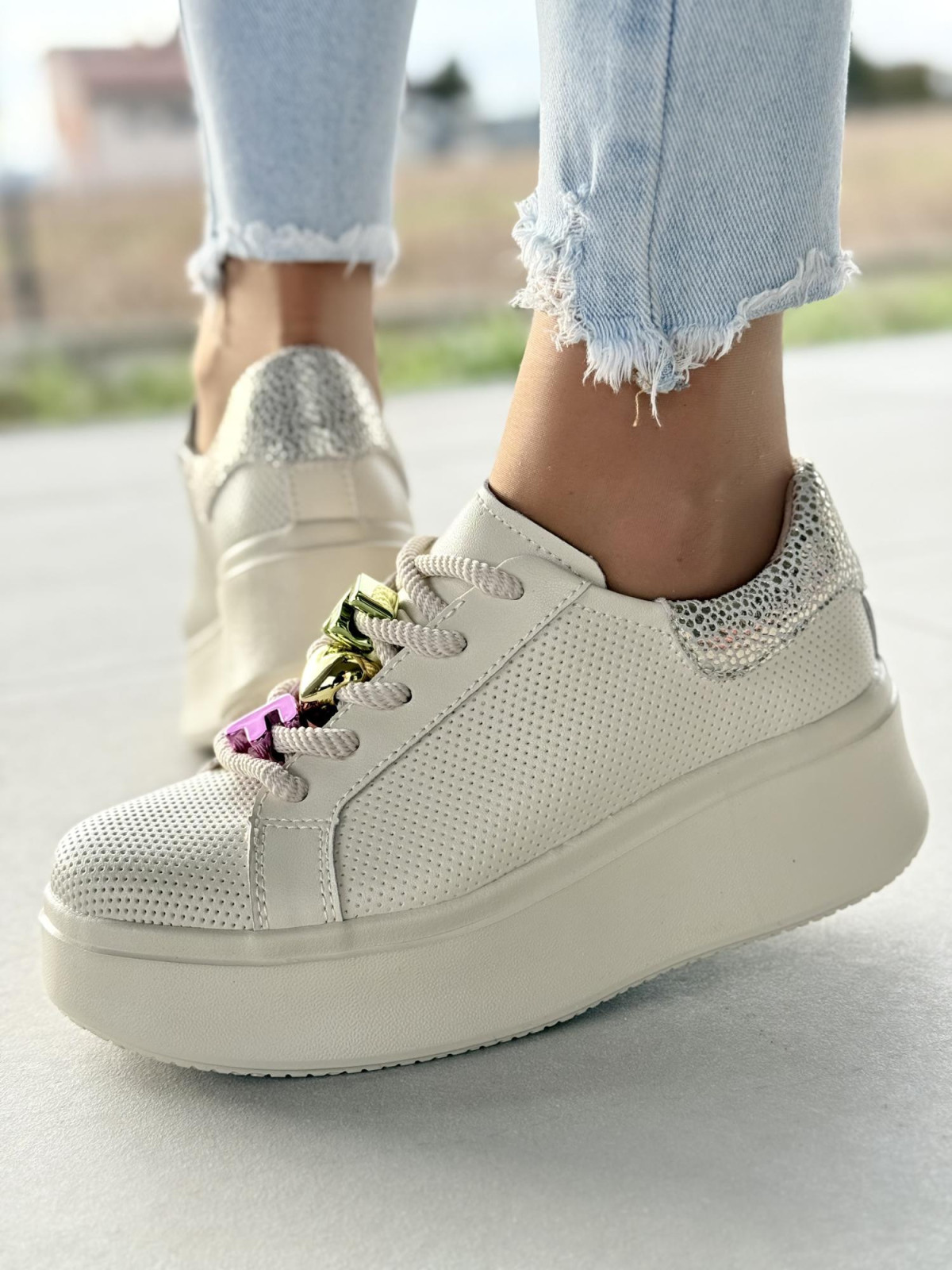 Sneakersy damskie ze skóry naturalnej