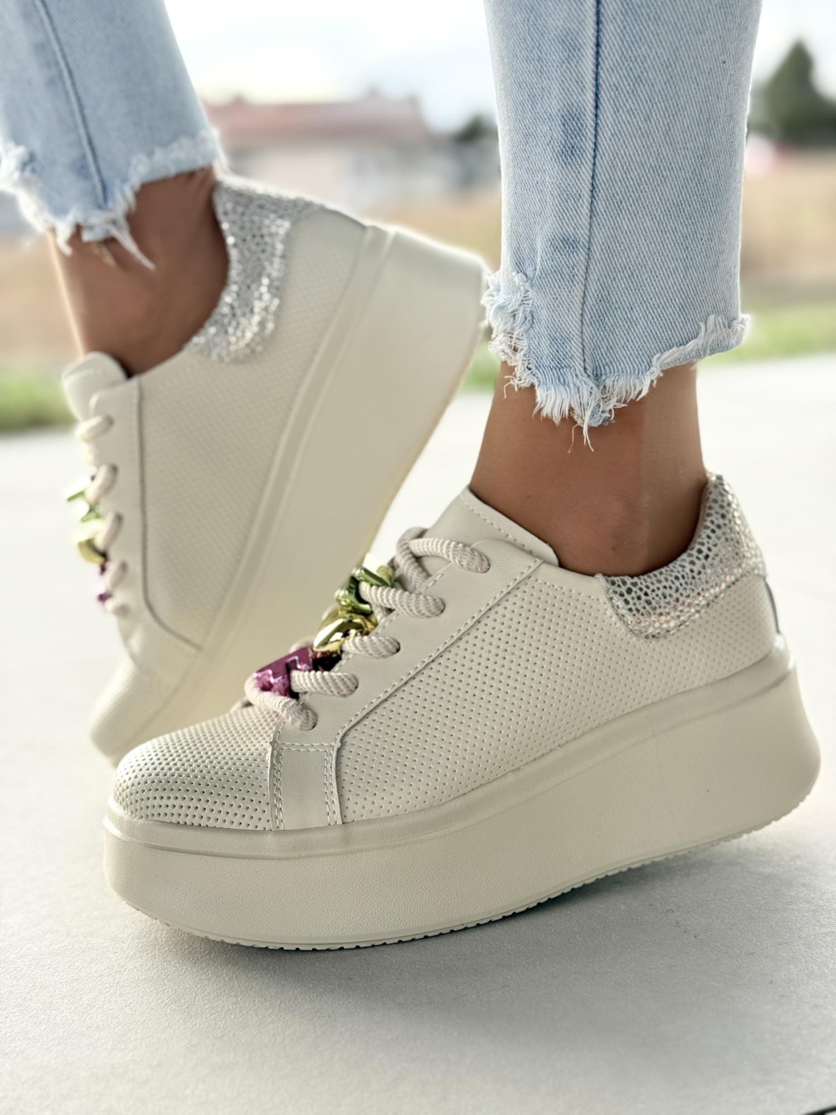 Sneakersy damskie ze skóry naturalnej