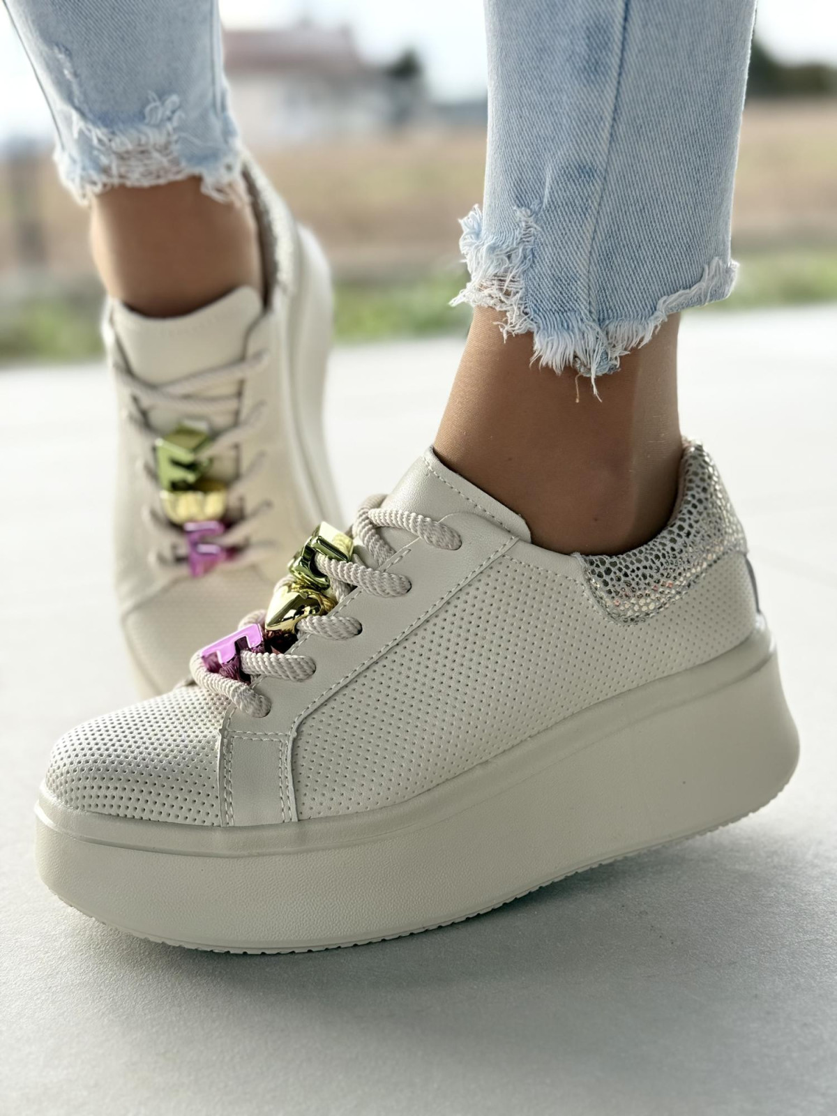 Sneakersy damskie ze skóry naturalnej