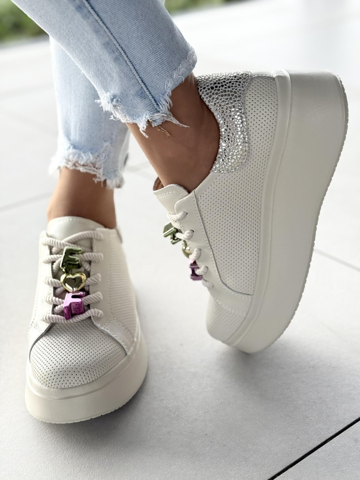 Sneakersy damskie ze skóry naturalnej