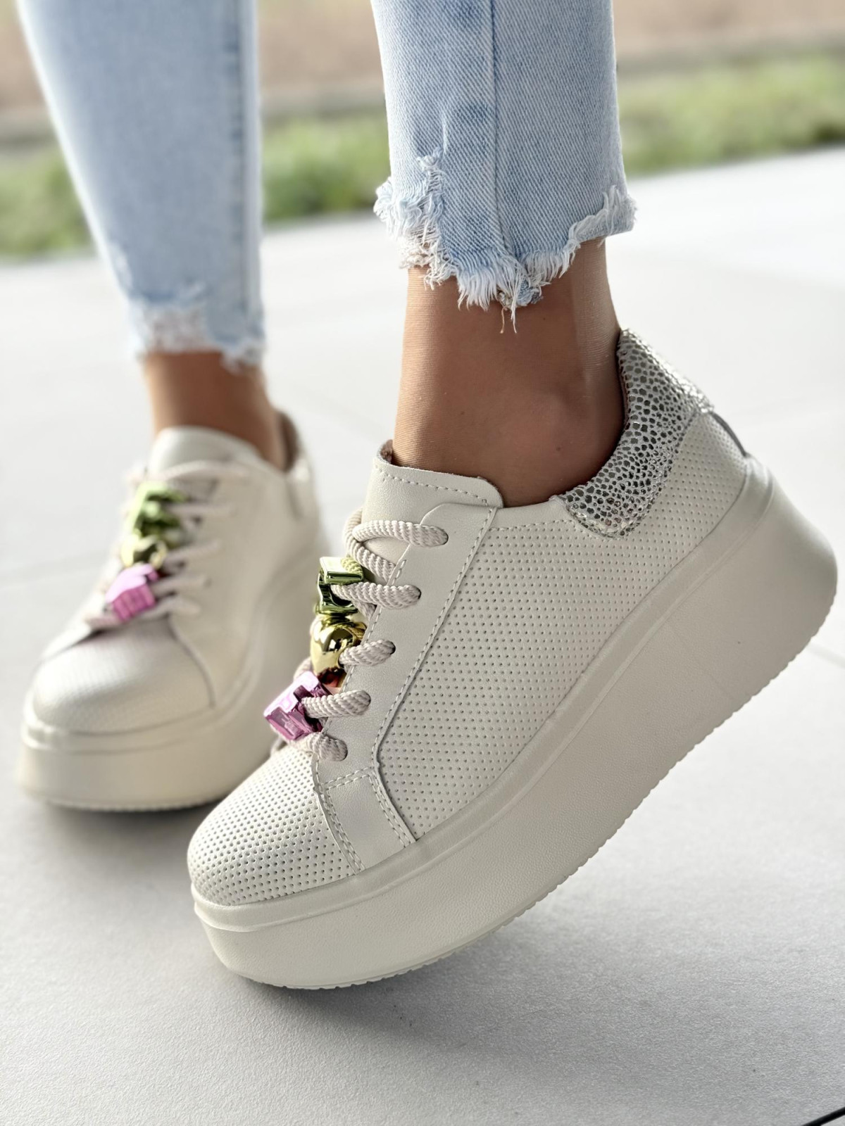 Sneakersy damskie ze skóry naturalnej