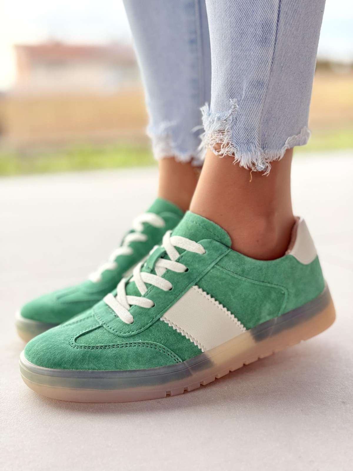 Sneakersy damskie ze skóry naturalnej