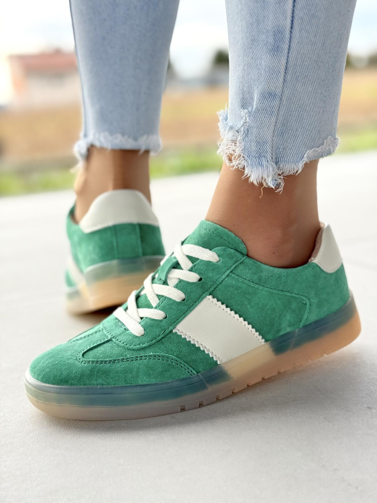 Sneakersy damskie ze skóry naturalnej